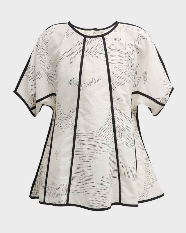 Chiaroscuro Printed Seamed Top
